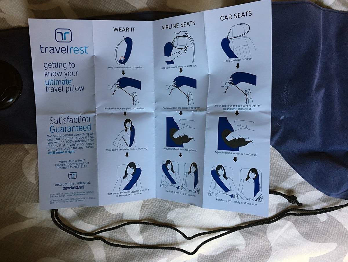 Travelrest Ultimate Inflatable Travel Pillow instructions