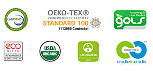 A collage of organic certification logos on a white background