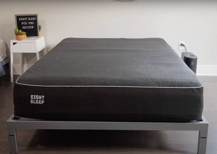 Eight Sleep Pod Pro Mattress on bed frame