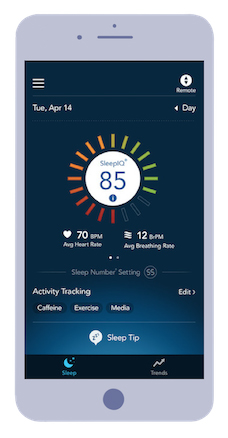 sleep number bed app with sleep iq technology