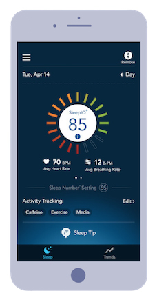 sleep number bed app sleep IQ technológiával