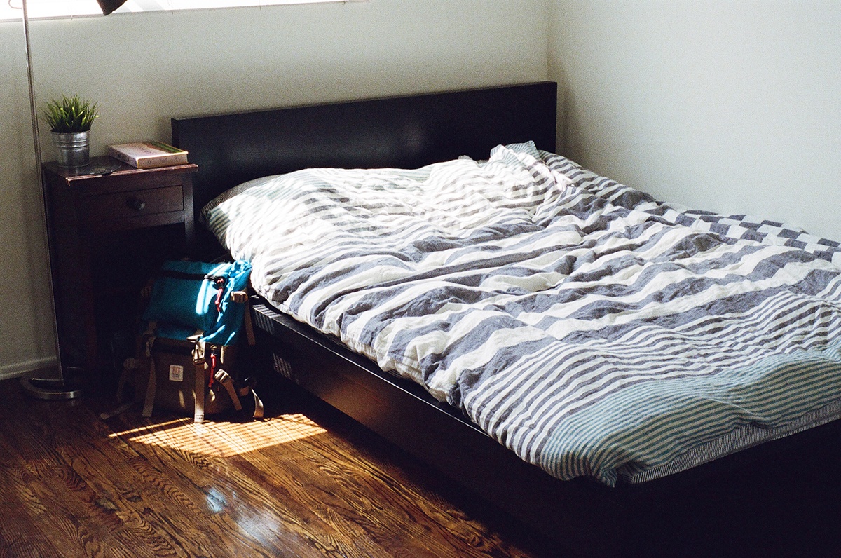 mattress on a platform bed