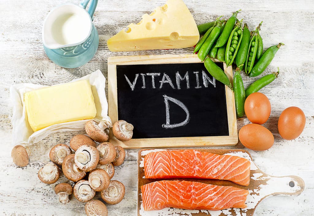 An assortment of foods that are rich in vitamin d