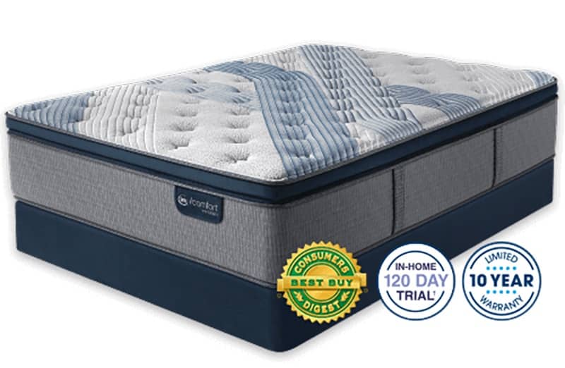 blue fusion 1000 plush pillow top