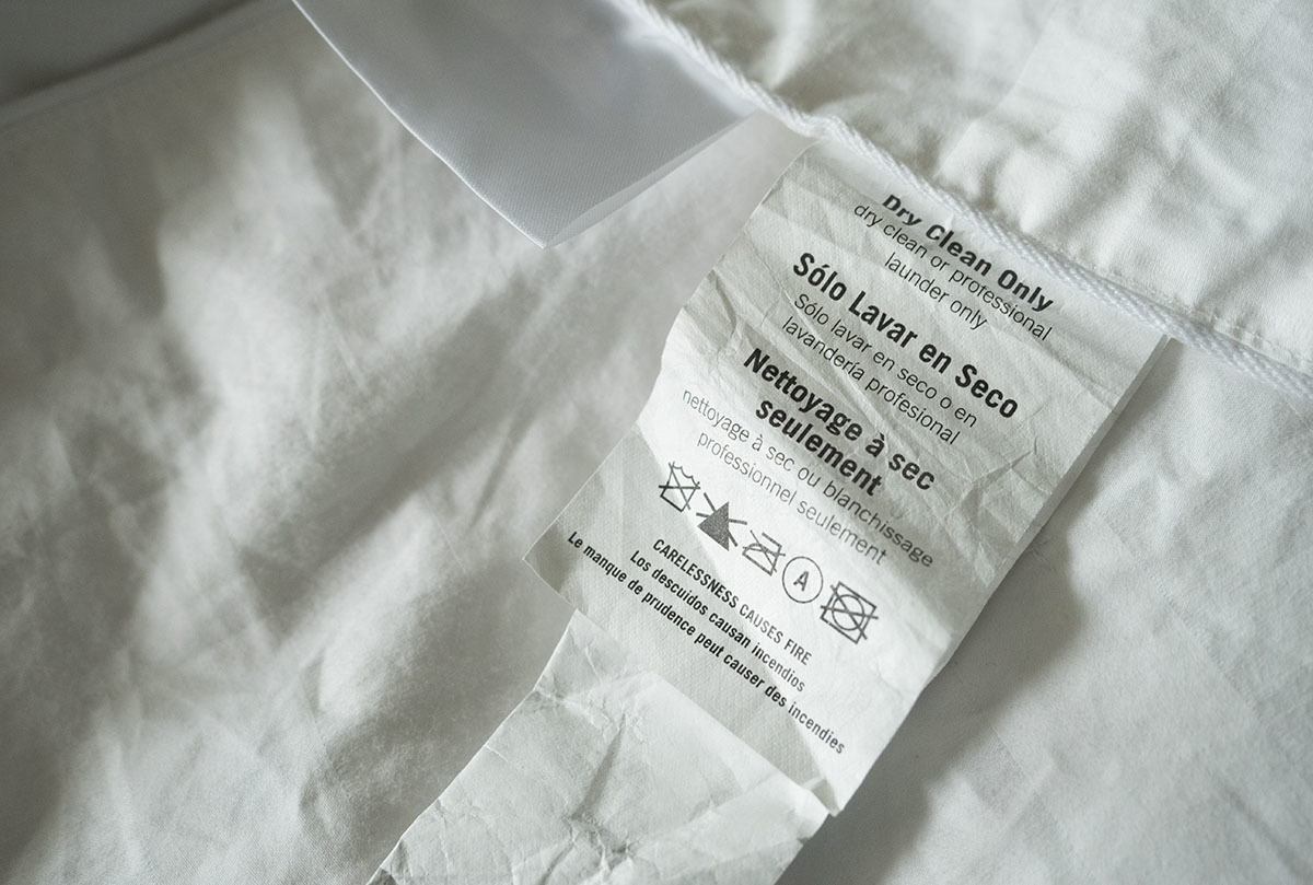 pacific coast down comforter review tag