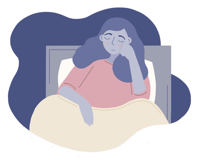 Woman experiences insomnia