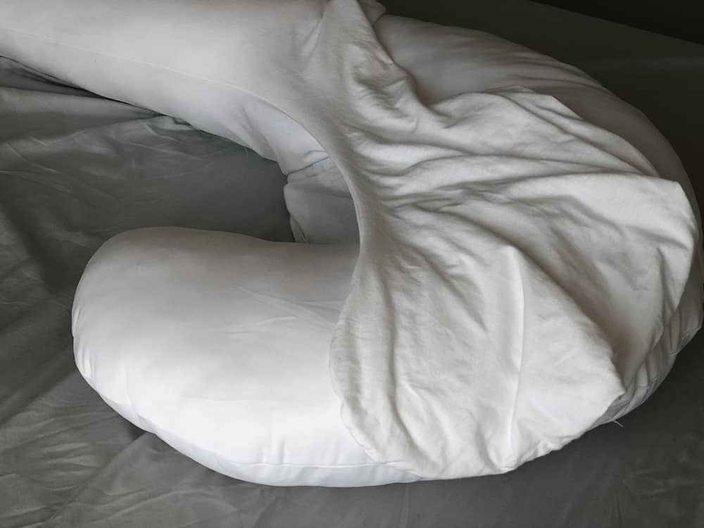 view of a pregnancy pillow filling and cover