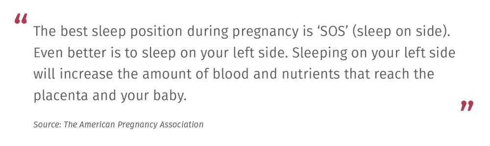 The best sleep position during pregnancy is on your side