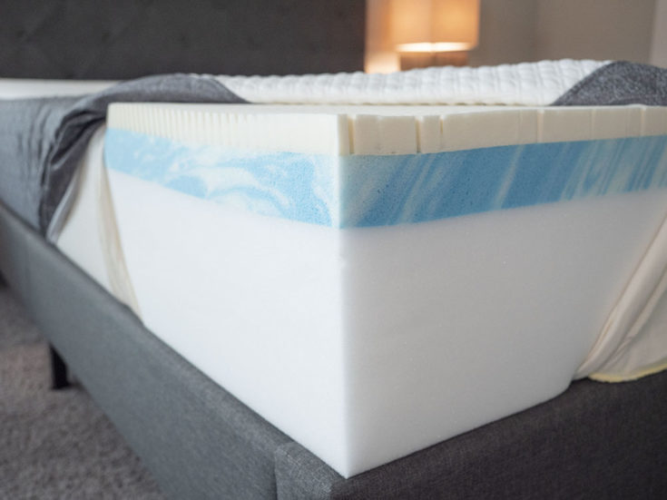 The inside of an all-foam mattress.