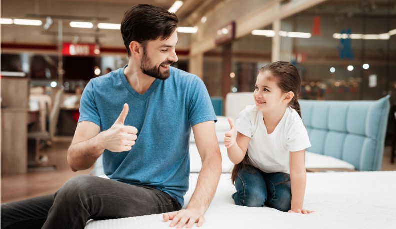 Mattress shopping in store