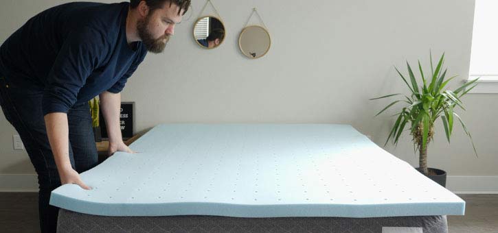 Lucid Memory Foam Mattress Topper on Bed