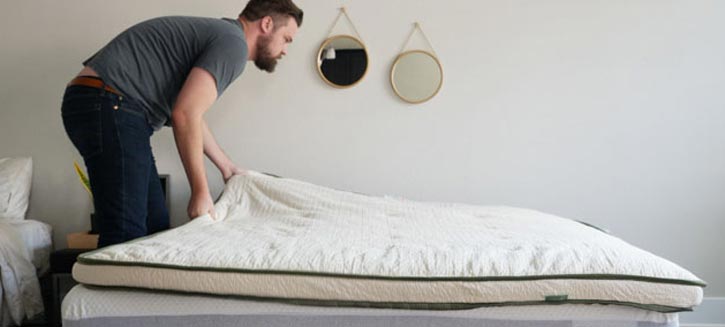 Avocado Mattress Topper on Bed 