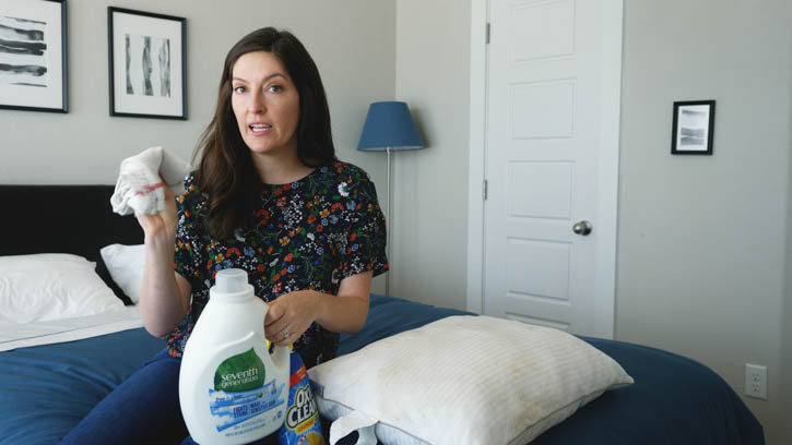 how to spot clean a pillow