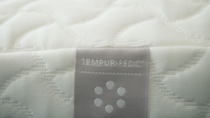 TEMPUR-PEDIC label on Tempur-Cloud pillow