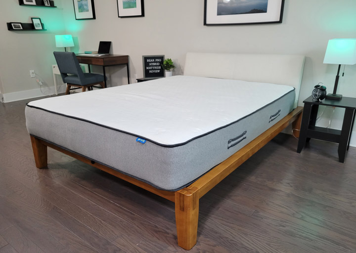 A corner shot of the Bear Pro Hybrid mattress
