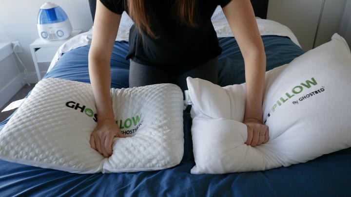 Firmness and feel of the Gel Memory Foam and the Faux Down GhostPillow