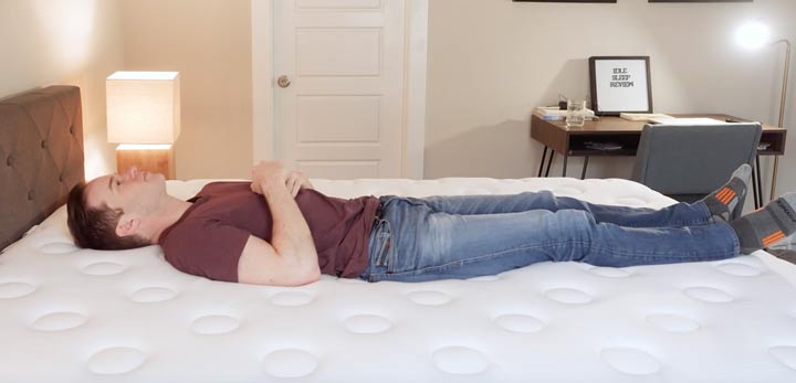 IDLE Sleep Hybrid Mattress - Back Sleeping