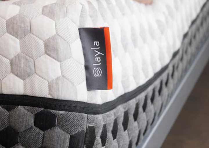 close up image of the Layla mattress