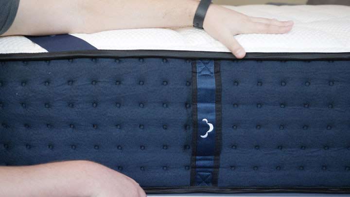 A side shot of the DreamCloud mattress