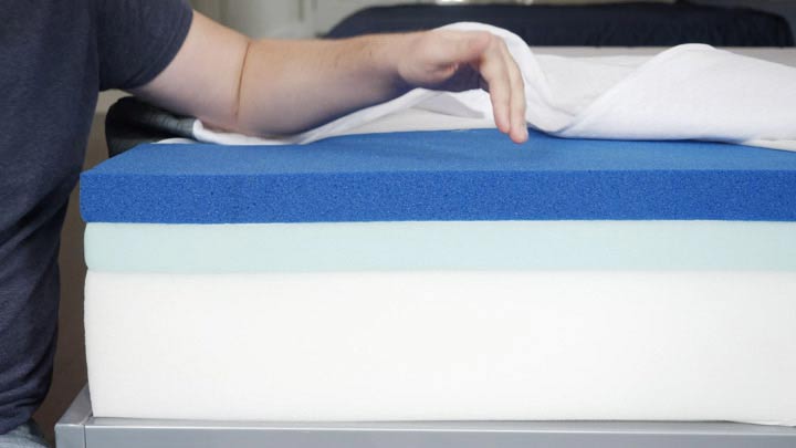 A cross section shot of the Puffy mattress