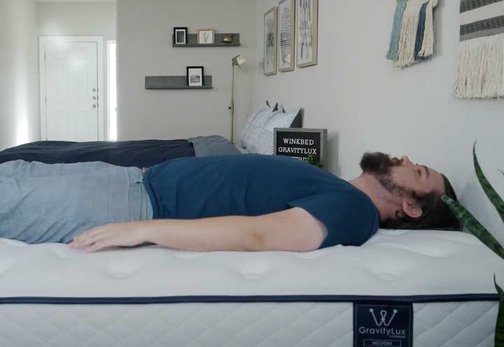 WinkBeds GravityLux - Back Sleeping