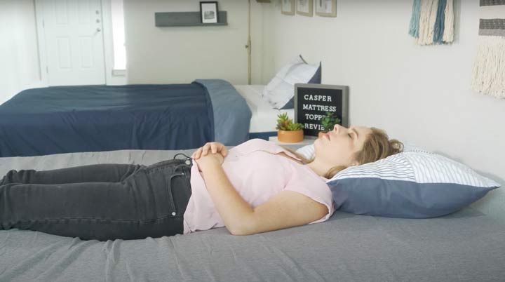 Casper mattress topper - back sleeping