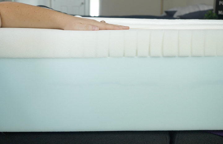 A cross-section of the Polysleep mattress