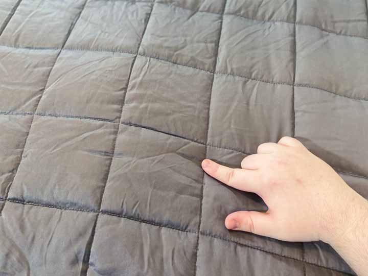 GhostBed Weighted Blanket Stitching