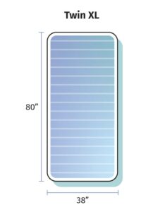 twin xl mattress graphic with dimensions