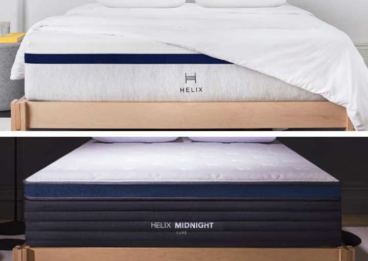 Helix Midnight vs Helix Midnight Luxe Comparison 2025 Mattress Clarity