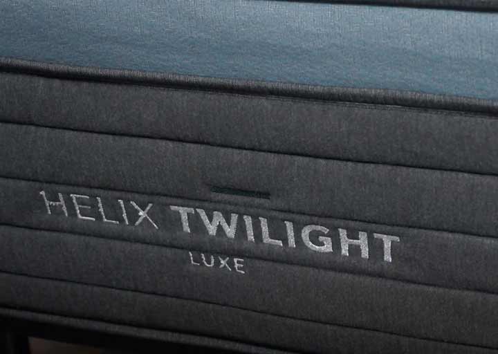 A close shot of the logo for Helix Twilight Luxe