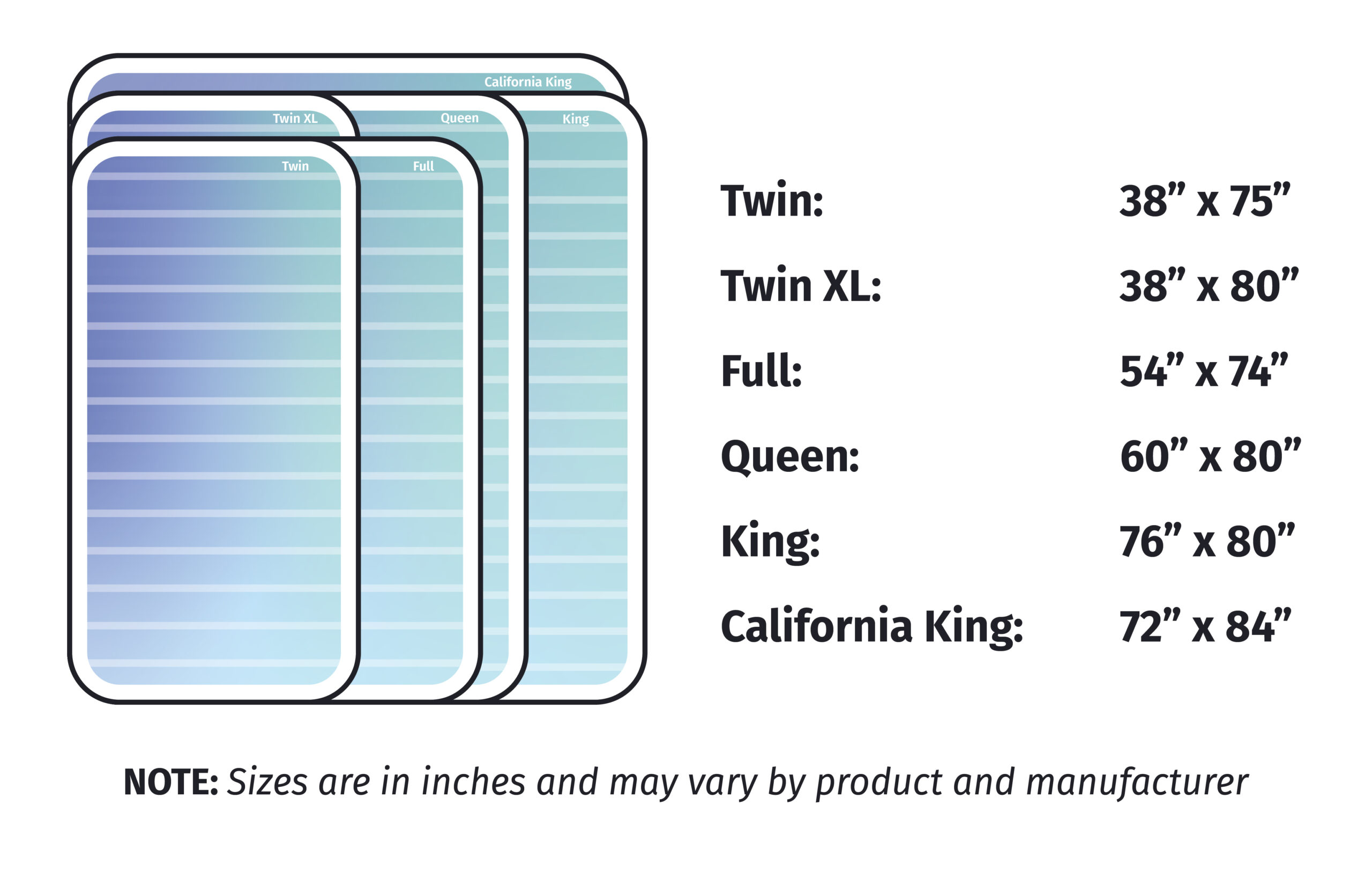 Mattress Sizes and Dimensions Guide   Mattress Clarity