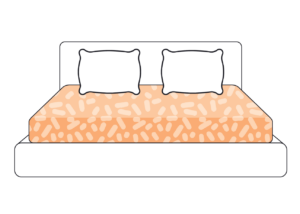 bed with two pillows