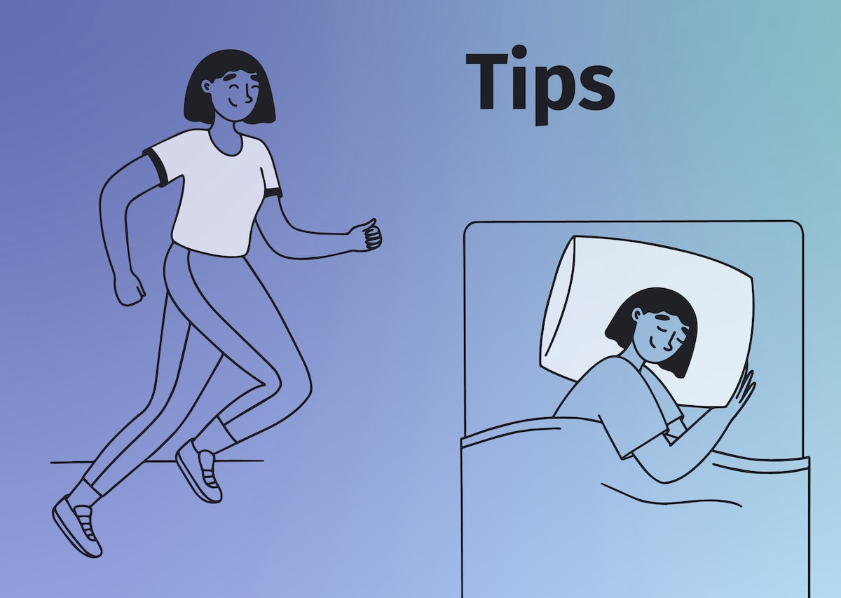 woman jogging and woman sleeping