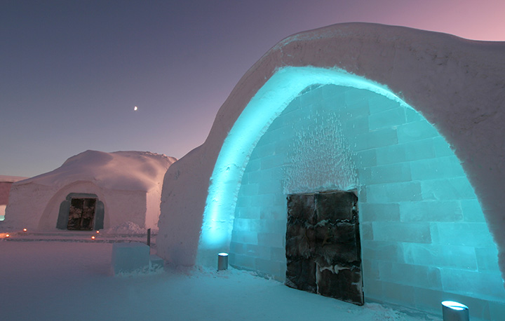 An image of the iceHotel in Sweden