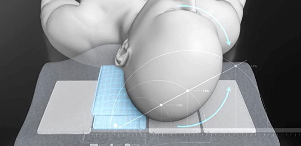A graphic of the airbags within the Motion Pillow inflating.
