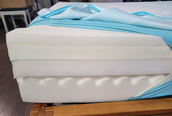 A cross-section shot of the TEMPUR-ProBreeze mattress