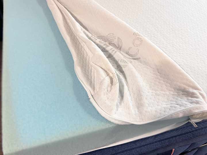 The cover and the inner comfort layer of the Titanflex Mattress Topper.