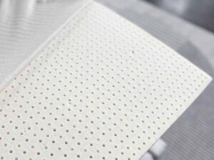 A close up image of the perforations in the Brooklyn Bedding Latex Topper