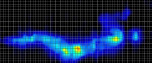Pressure map imagery of a lightweight sleeper in the side sleeping position on The WinkBed