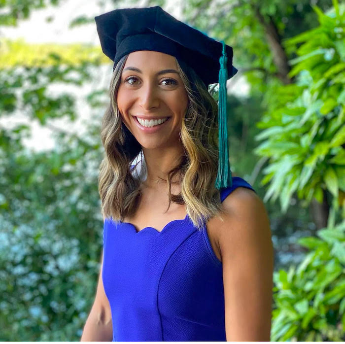 Dr. Hannah Habeeb, DPT Headshot of Dr. Hannah Habeeb in a graduation cap