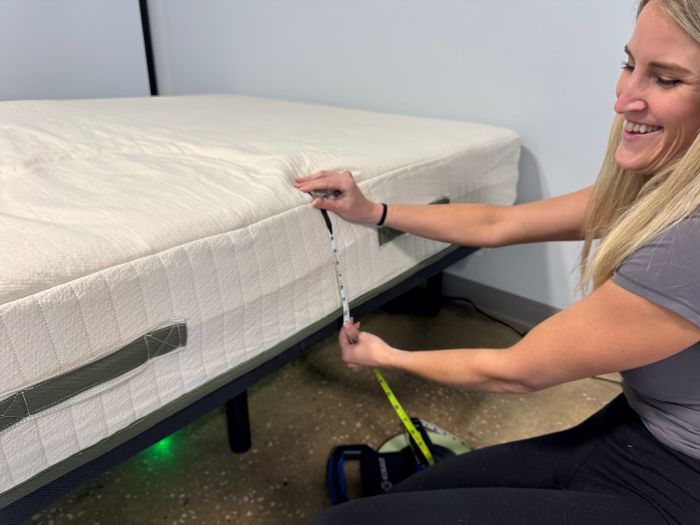 Measuring the edge of the Avocado Eco Organic Mattress