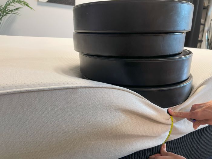 The Boring AF mattress with 4 weights
