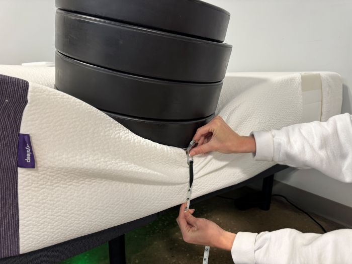 Edge support is measured on the Polysleep Luna mattress