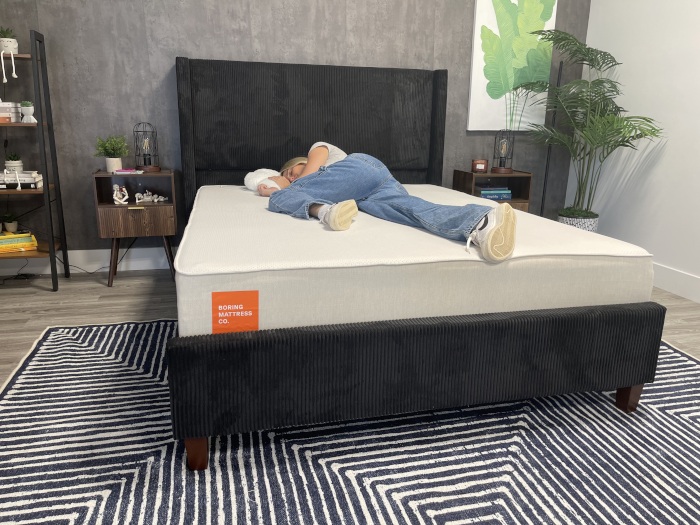 Side sleeping on a Boring Hybrid Mattress