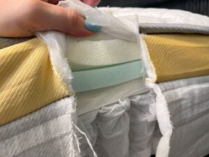 A view of the layers of the Helix Dawn mattress