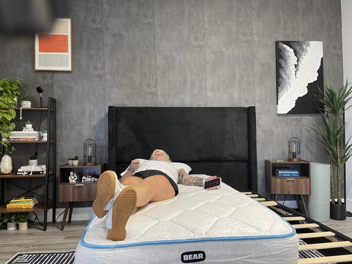 Back-sleeping on the Bear Cub Kids Mattress