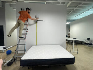 Bounce test on the Plank Firm Mattress 3