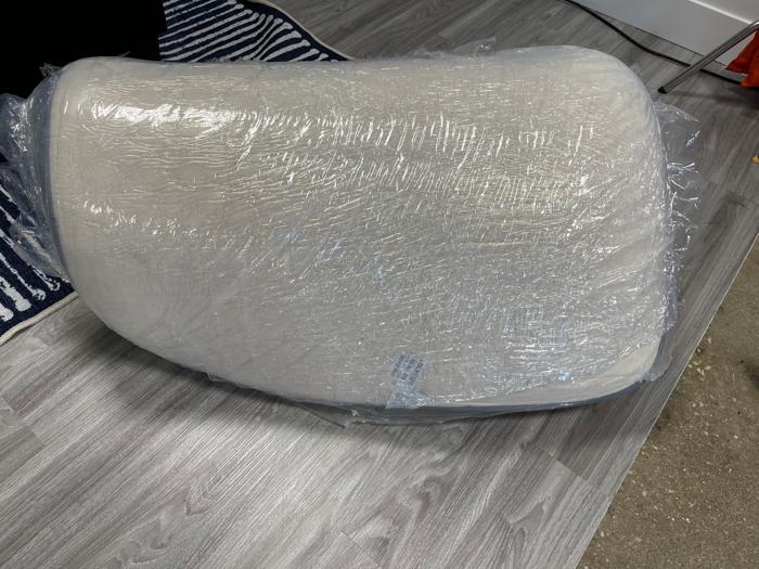 Nolah Nurture Kids Mattress in the plastic wrap