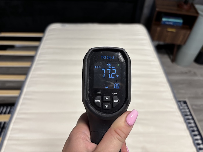 Thermal readings of a Birch Kids Mattress